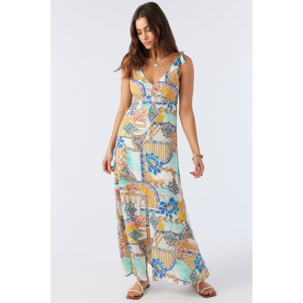 O'Neill Harlem Midi Maxi Dress Tropical Floral Print Sleeveless Tank Size Small